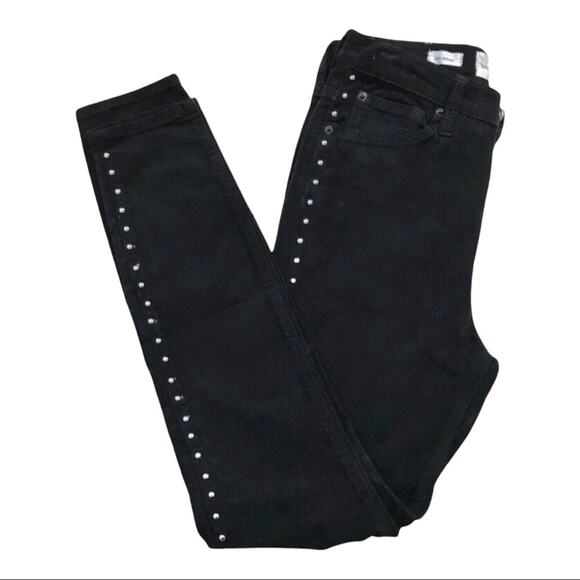 Band of Gypsies NWT Skinny Jeans Black & Silver Studded Velveteen Lola - Picture 5 of 10